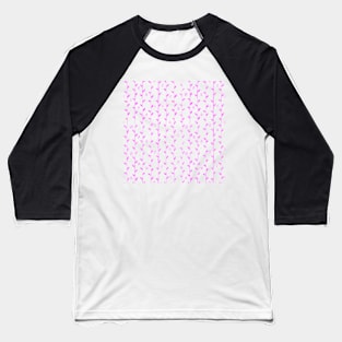 Watercolor Floral Vines Pattern - Hot Pink Baseball T-Shirt
